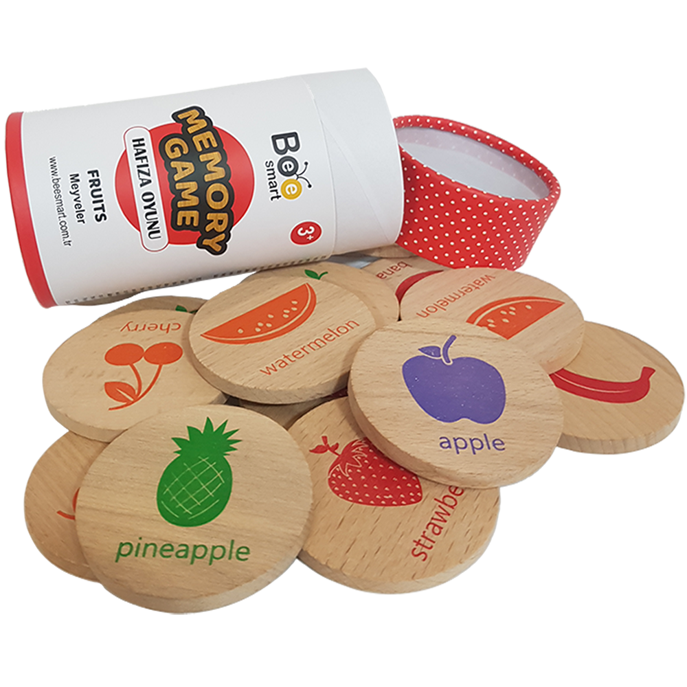 Memory Game Meyveler (Fruits)  - Ahşap Hafıza Oyunu