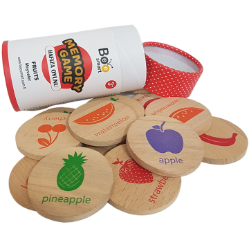Memory Game Meyveler (Fruits)  - Ahşap Hafıza Oyunu