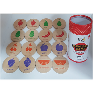 Memory Game Meyveler (Fruits)  - Ahşap Hafıza Oyunu