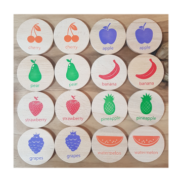 Memory Game Meyveler (Fruits)  - Ahşap Hafıza Oyunu