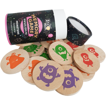 Memory Game Canavarlar (Monster)  - Ahşap Hafıza Oyunu