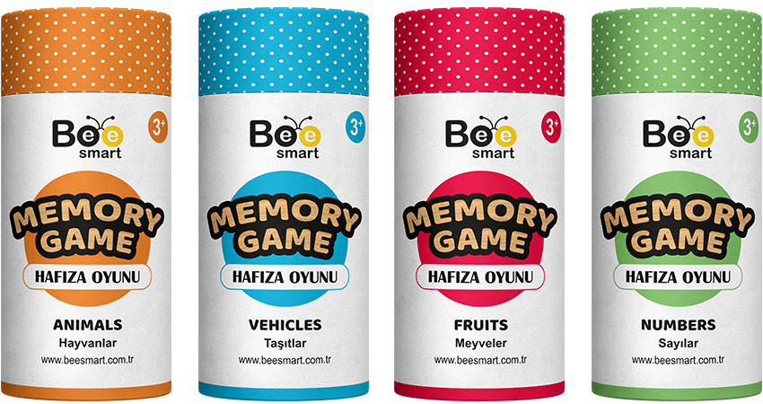 Memory Game Klasik 4'lü Set - Ahşap Hafıza Oyunu