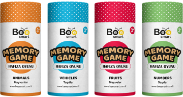 Memory Game Klasik 4'lü Set - Ahşap Hafıza Oyunu