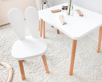 Bee Smart Çocuk Aktivite Masası,Ahşap Montessori Masa Sandalye , Çocuk Odası,2 Sandalyeli