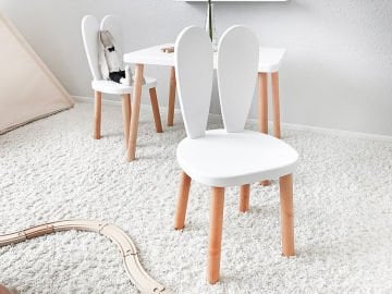 Bee Smart Çocuk Aktivite Masası,Ahşap Montessori Masa Sandalye , Çocuk Odası,2 Sandalyeli
