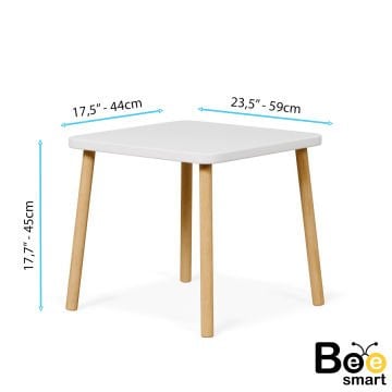 Bee Smart Çocuk Aktivite Masası,Ahşap Montessori Masa Sandalye , Çocuk Odası,2 Sandalyeli