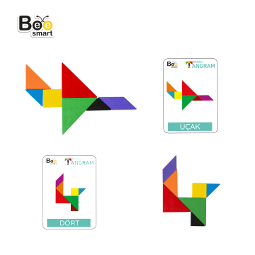 Bee Smart Renkli Tangram Hayal Et, Yerleştir, Oluştur